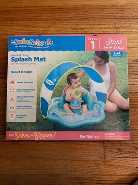 Swim School Splash Mat Stack  N’ Play w Canopy NEW IN BOX